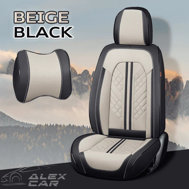 Zetas Car Seat Cushion Full Set Universal Waterproof Breathable Vehicle Leather Cover for Cars, SUV, Pick-up Truck